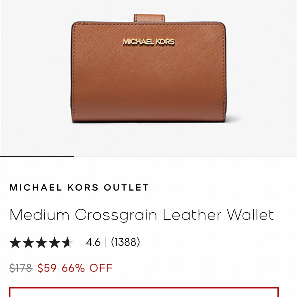 Michael Kors Tan Leather Wallet with Gold Logo